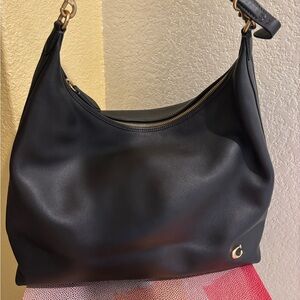 Chic Black Leather Hobo Bag